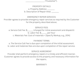 Emergency Repair Services Contract Template (2023 Edition)