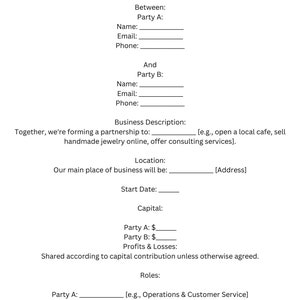 Simple & User-Friendly Business Partnership Agreement