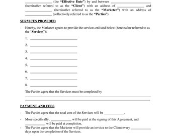 Marketing-Agreement-Template, Instant Download