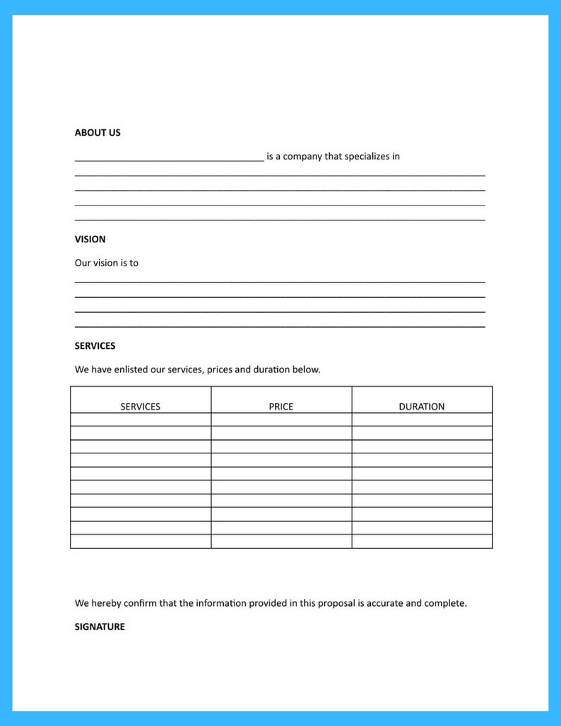 Proposal Column Order Budget-proposal-template - Etsy Canada
