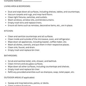 Short-Term Rental Cleaning Checklist