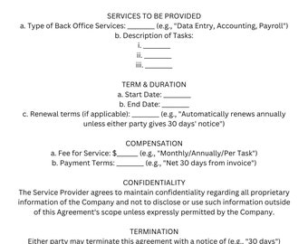 Back Office Services Agreement, PDF Download