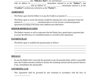 Payment-Agreement, Digital download pdf Form, editable in canva