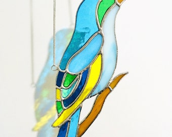Stained Glass Bird Suncatcher, Window Ornament, Window Hanging, Mothers Day Gift