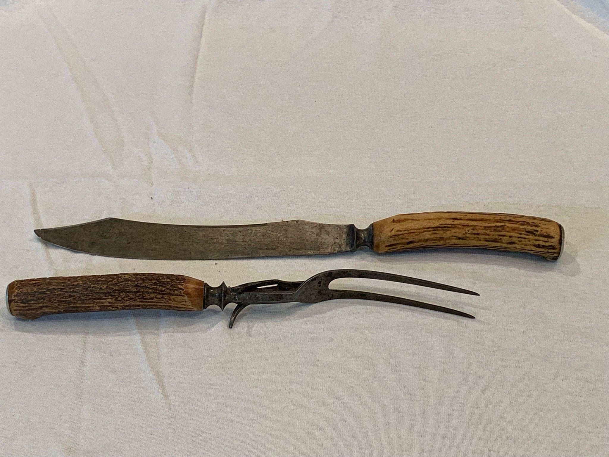 Meriden Cutlery Co Knife and Fork Carved Antler Handles Etsy UK