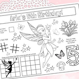 Black Fairy Birthday Party | African Fairy birthday party | Curly Hair Fairy Fairy | Dust Party Favor| Fairy Tinkerbell Activity Sheet