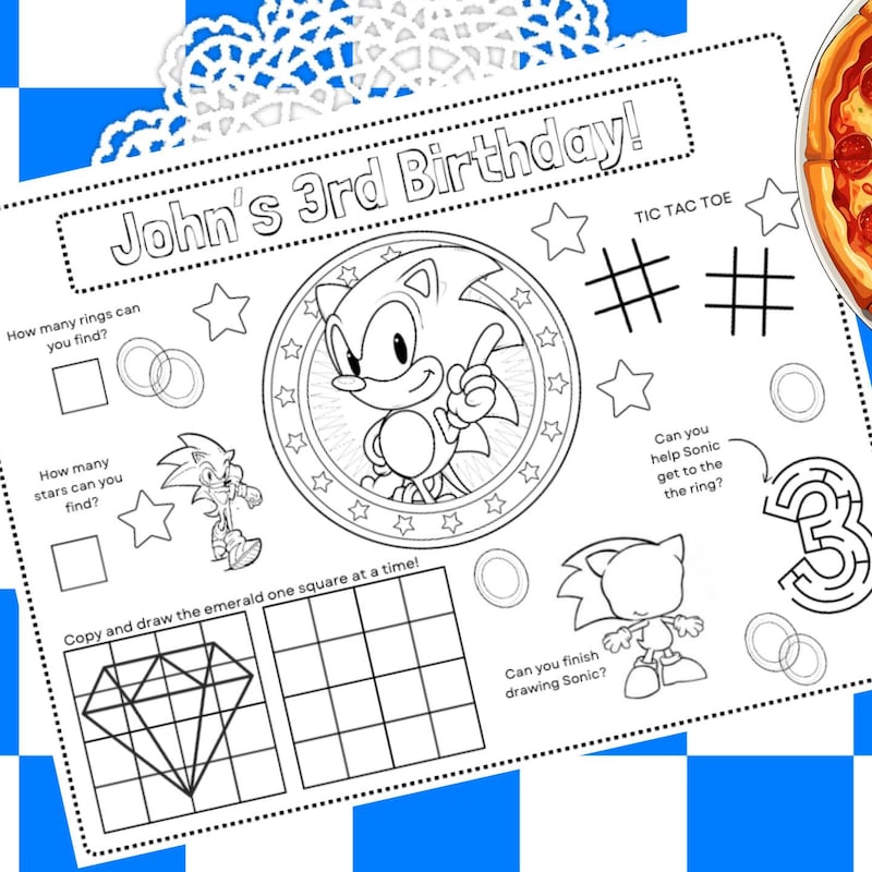 Sonic Worksheets for Kids Etsy