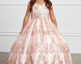 Little Girl Birthday Dress, Pink Princess Dress, Flower Girl Dress, Quinceanera Dress, Mini Quince Dres, Presentacion de Tres Anos