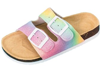 Pastel Rainbow Sandals, Toddler/Girl Sandals, Spring Summer Sandals, Summer Vacation Shoes, Spring Summer Shoes, Birkenstock Dupe