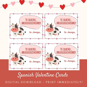 Bearbeitbare zweisprachige spanische Valentinstagskarten - anpassbar und bereit zum Drucken - Feiern Sie die Liebe in zwei Sprachen Digitaldruck