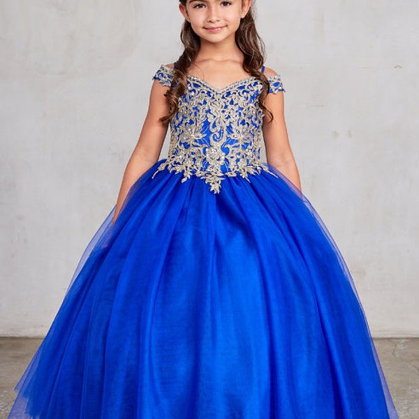 Little Girl Birthday Dress, Blue Princess Dress, Flower Girl Dress, Quinceanera Dress, Mini Quince Dres, Presentacion de Tres Anos