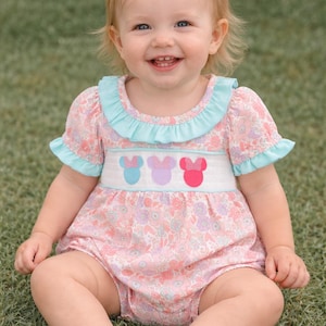 minnie smocked dress The vibrant colors and cute Minnie Mouse graphic will surely make your child stand out Gingham Minnie Mouse Smocked Outfit