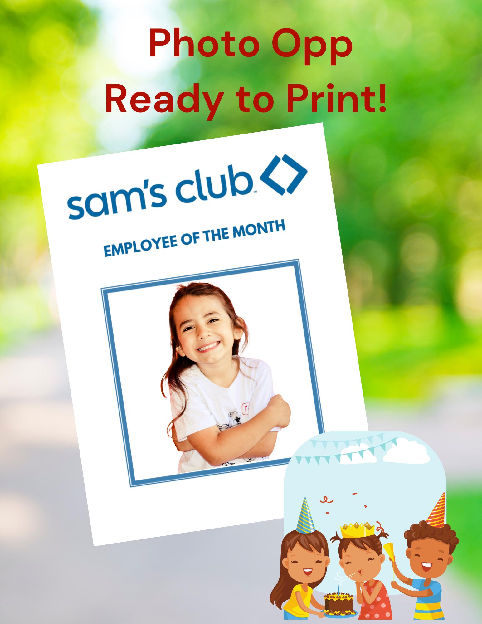 Sam's Club Employee of the Month Sign, Birthday Photo Booth (digital ...