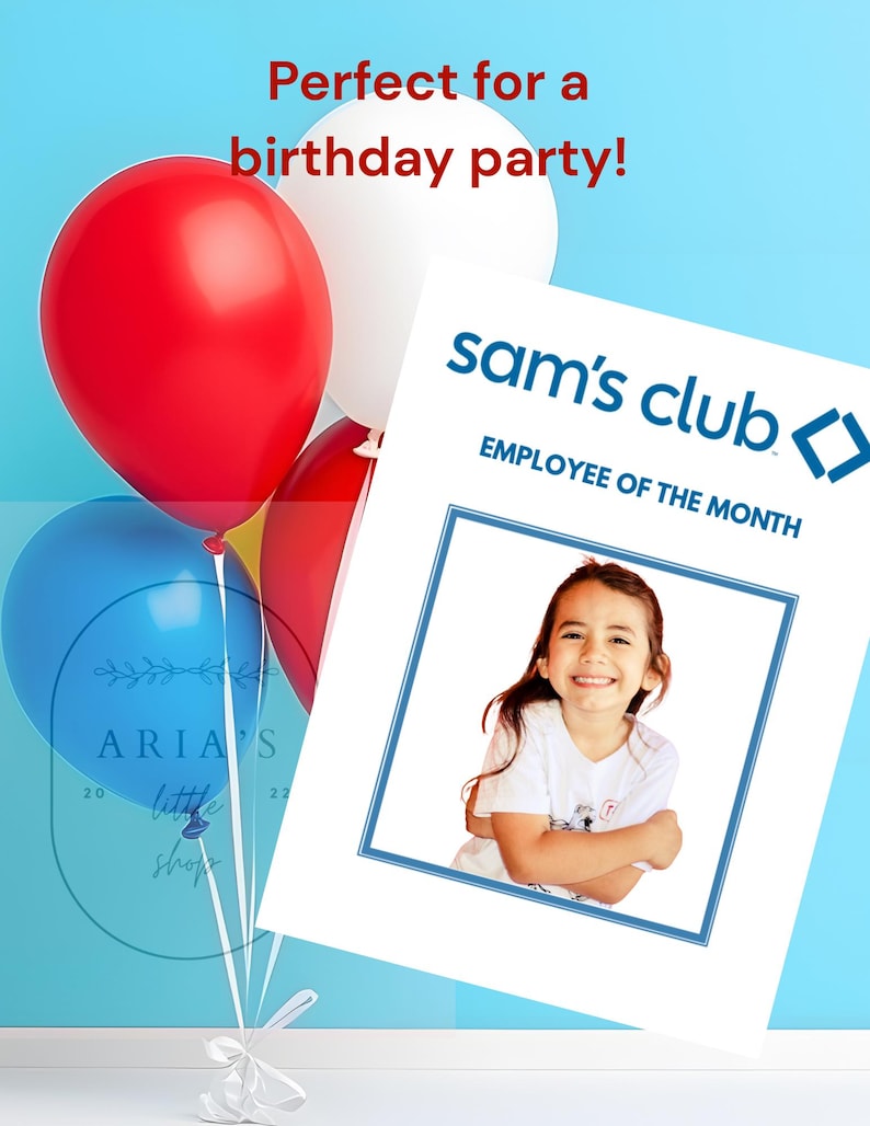Sam's Club Employee of the Month Sign, Birthday Photo Booth (digital ...