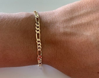 4MM Figaro Link Bracelet | Gold filled Bracelet | Gold Bracelet | Figaro Link Bracelet | Everyday Bracelet
