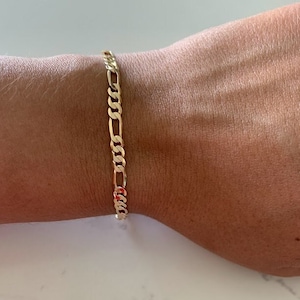 18 kt gold filled figaro schakelarmband - 4 mm