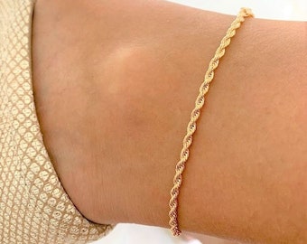 3MM Rope Anklet | Gold filled Anklet | Gold Anklet | Gold Rope Anklet | Body Jewelry