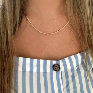 18K Gold Filled 2MM Seil Kette Halskette | Layering Gold Kette Halskette | 18K Gold Filled Kette Choker | Gliederkette Choker | Halsreif