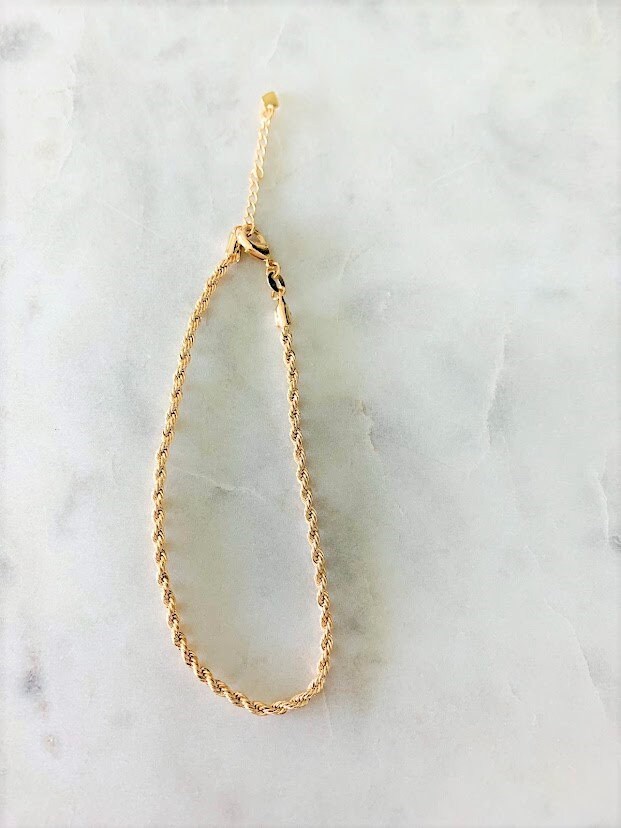 3MM Rope Anklet Gold Filled Anklet Gold Anklet Gold Rope Etsy