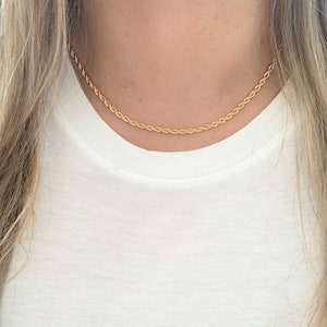 3MM Seil Kette Halskette | Layering Gold Kette Halskette | 18K Gold Filled Kette Choker | Gliederkette Choker | Halsreif