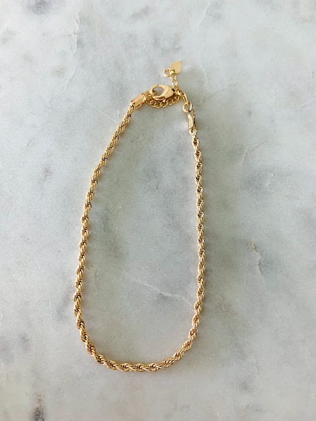 3MM Rope Anklet Gold Filled Anklet Gold Anklet Gold Rope Etsy