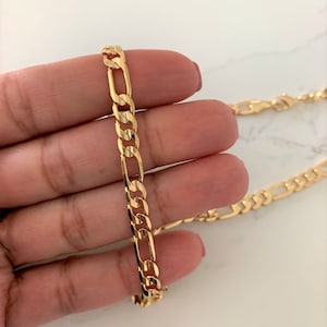 Collar de cadena de fígaro relleno de oro de 6 mm / Cadena llena de oro en capas / Gargantilla llena de oro / Collar de fígaro / Cadena de fígaro