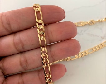 6MM Gold Filled Figaro Chain Necklace: 18K Layering Choker