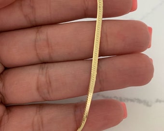 Collar de espiga de oro vermeil: cadena de serpiente de 2 mm