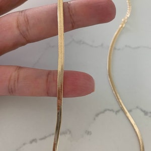 Naszyjnik w jodełkę 3 MM | Naszyjnik w jodełkę | Wypełniony złotem | Naszyjnik z łańcuszkiem wężowym | Naszyjnik warstwowy | Naszyjnik choker | Jodełka