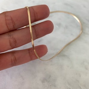 2MM Gold Filled Herringbone Necklace: Snake Chain Choker