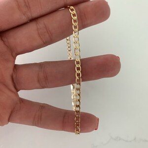 18K Gold Filled Cuban Link Anklet - 4MM Curb Chain