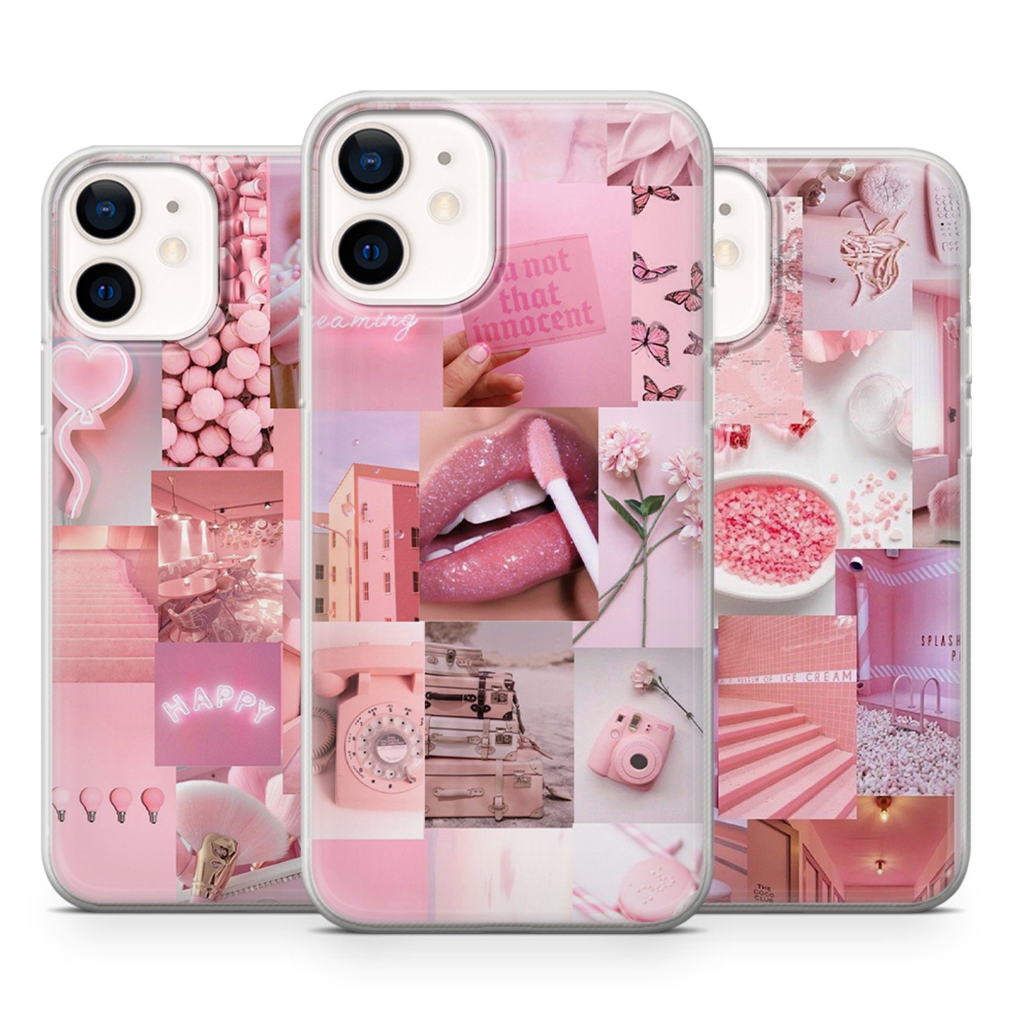 Pink Aesthetic Phone Case Collage Cover fit for iPhone 128 Etsy