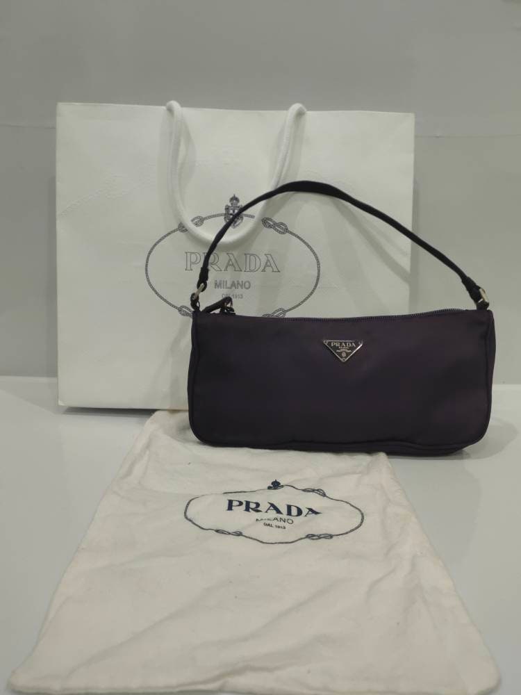 PRADA Tessuto Nylon Pochette Bag Black 796967