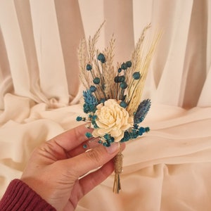 Boutonnière turquoise/fleur de mariage turquoise/boutonnière garçon d'honneur turquoise