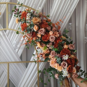 Fall wedding/terracotta wedding set/Orange arch flower Terracotta bridal bouquet/Rustic wedding/Orange Bridesmaids bouquet/Terracotta weddin
