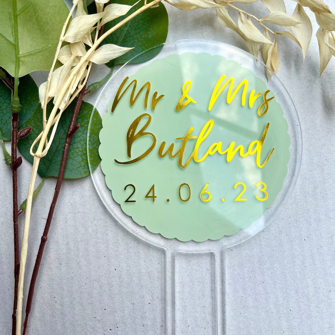scallop-acrylic-cake-topper-for-6-inch-cake-quick-dispatch-etsy-uk
