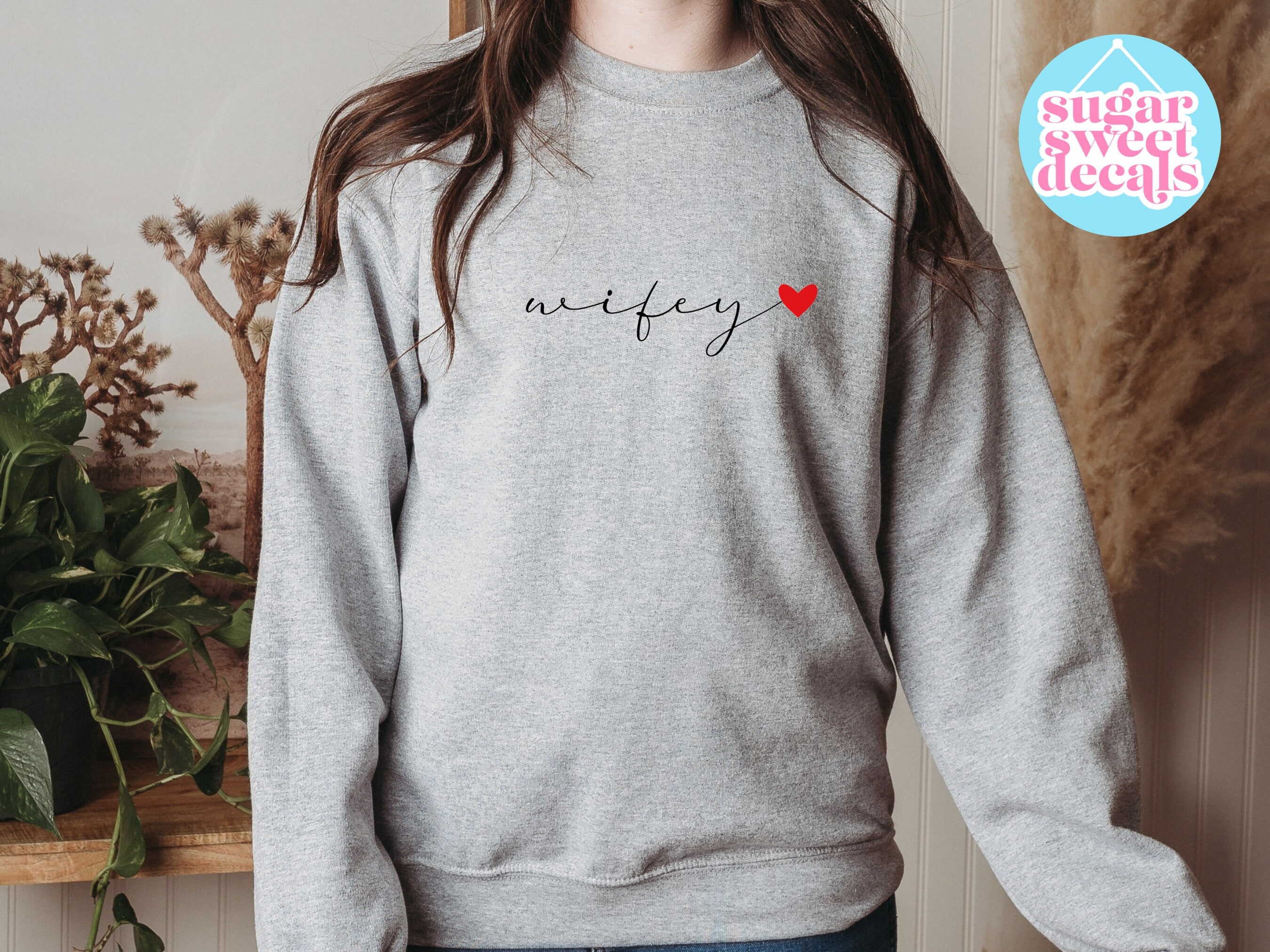 Plus size top wifey sweatshirt