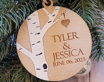 Birch Tree Wedding Ornament | Personalized Christmas Ornament | Personalized Wedding Gift | First Christmas Together Ornament
