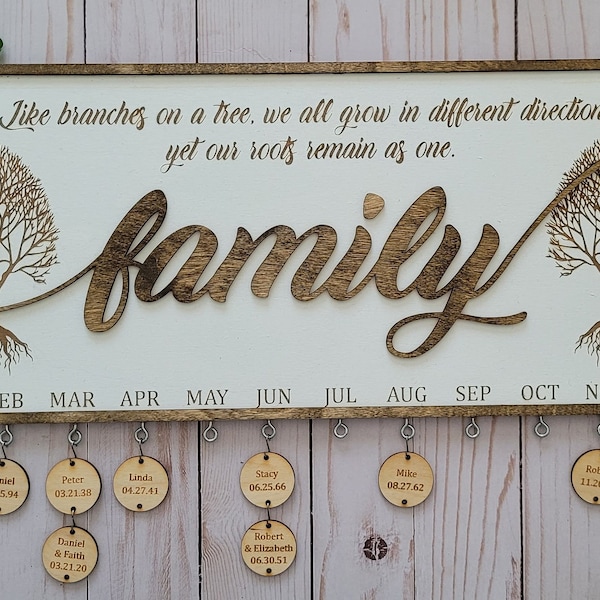 Family Birthday Board | FAMILY BIRTHDAY and CELEBRATIONS Board Sign | Birthday Board | Family Birthday Calendar Sign | Family Sign