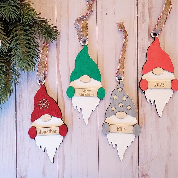 Personalized Gnome Christmas Ornament | Custom Name Gnome Ornament | Family Ornament