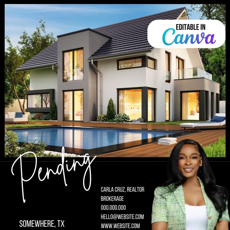 Real Estate Home Status Template Canva Template for Instagram Post - Etsy