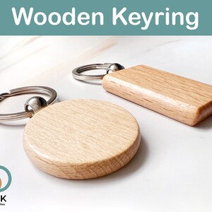  50 Pieces Wooden Keychain Blanks Laser Engraving Blanks Wood  Blanks Key Chain Bulk Unfinished Wooden Key Ring Key Tag for DIY Gift  Crafts (Round) : Arts, Crafts & Sewing