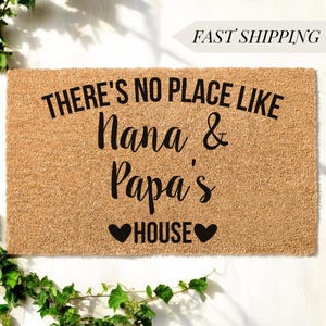 Personalized Doormat Grandparents Gift Custom Welcome Mat Home Entrance Decor Grandma Grandpa House Sign Family Door Mat Indoor Rustic Decor