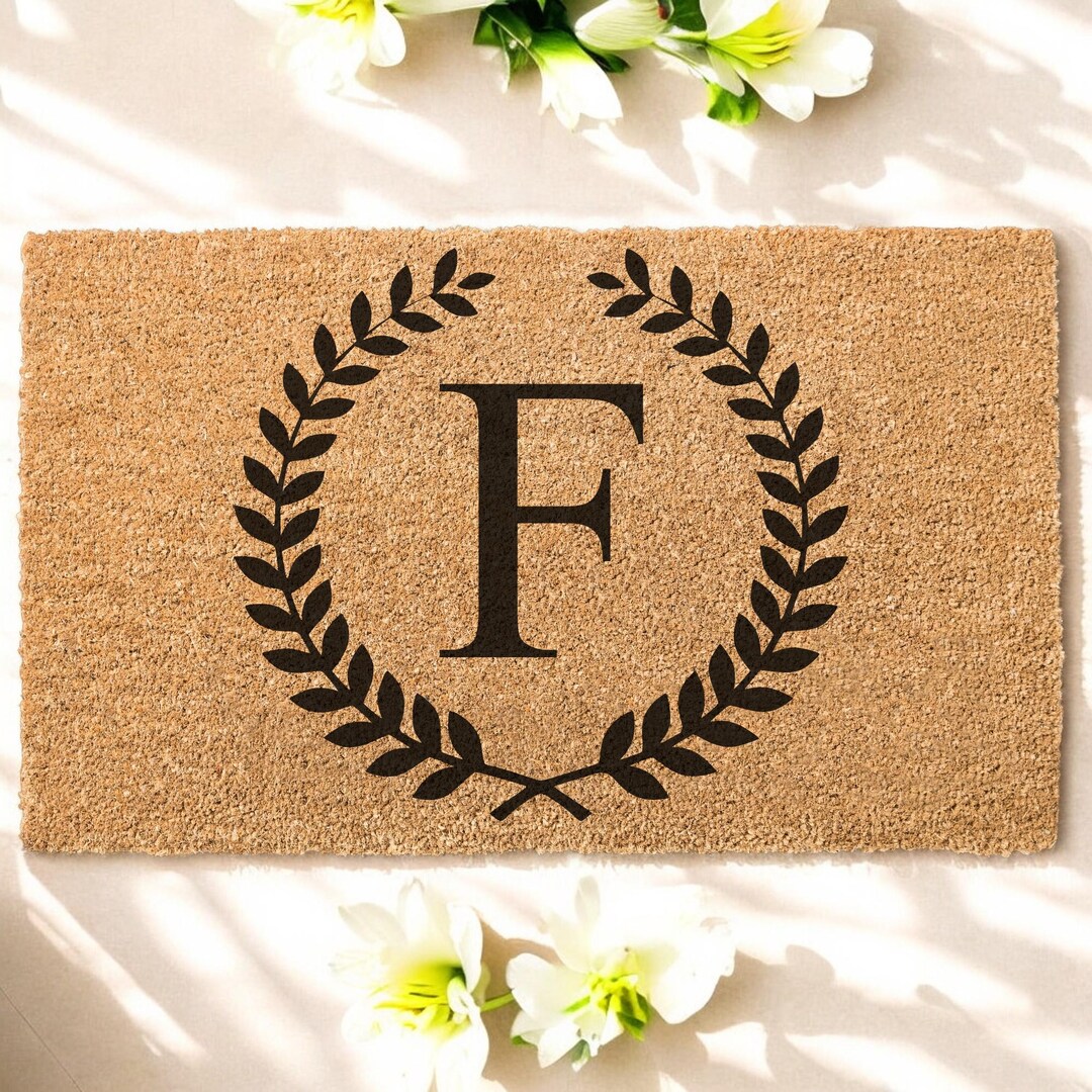 Custom Coir Doormat Personalized Entry Mat Front Door Monogram Initial ...