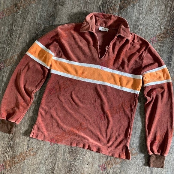 70s Velour Polo - Etsy