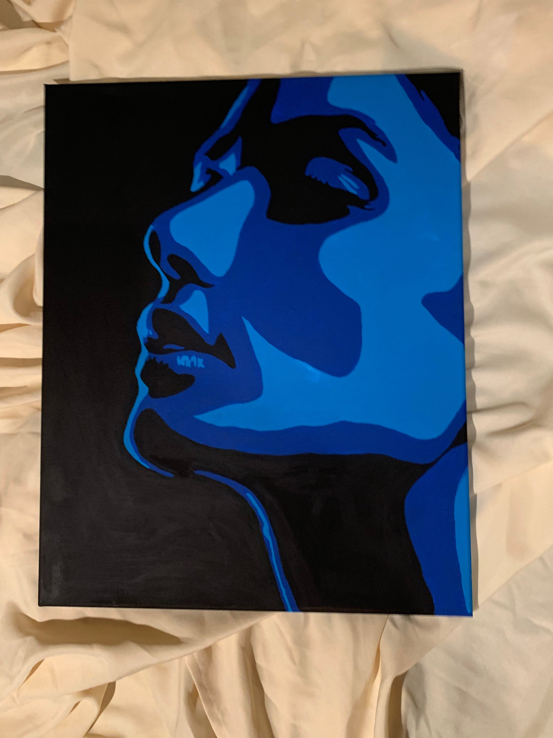 Blue Woman Statement Painting - Etsy