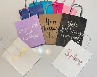 Personalized Gift Bags, Birthday Bag,  Showers, Wedding Bags, Bridesmaid Gift, Personalized, Bachelorette Bags. Gift Bags, Party, Thank you