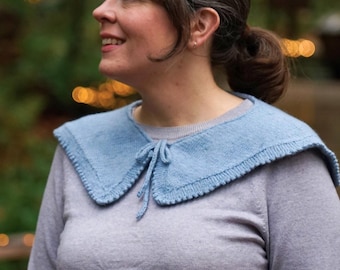 Knitted picot collar pattern | Adult sizes | pdf pattern, knit accessory, oversized