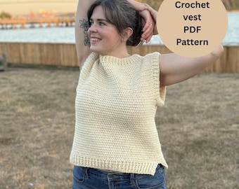 Crochet sweater vest | PATTERN ONLY | Size inclusive | Hornby Vest