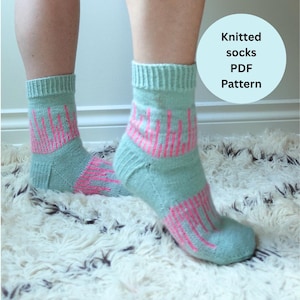 Sock knitting pattern | colourwork | adult | Downtown socks PATTERN ONLY